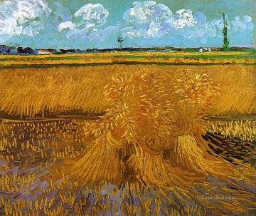 ヴィンセント・ヴァン・ゴッホ Painting - 小麦畑と束 フィンセント・ファン・ゴッホ